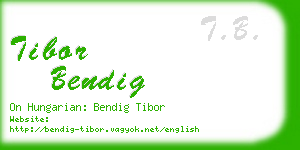 tibor bendig business card